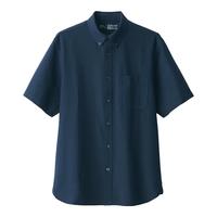 無印良品 MUJI 男式 棉水洗牛津 纽扣领短袖衬衫 纯棉全棉衬衣外套 ACC01C2S