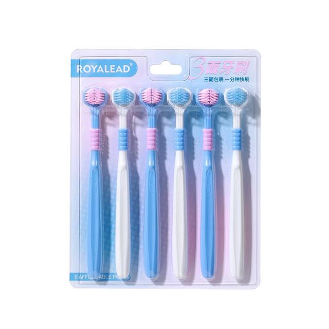 胖东来同款三面牙刷三面包裹式洁齿 软毛牙刷 三面牙刷 6支