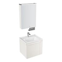 JOMOO九牧浴室柜洗脸盆柜智能陶瓷一体盆铝合金洗手盆柜组合一体盆奶油风 A2750【智能美妆】奶油白60cm