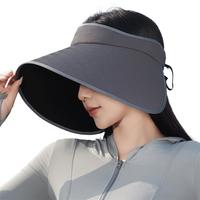 FitonTon防晒帽女夏遮阳帽大檐蛋卷灯罩帽防紫外线黑胶全脸遮光太阳帽凉帽