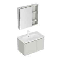 JOMOO九牧浴室柜陶瓷一体盆卫生间洗脸盆柜组合洗手盆卫浴洗漱台组合A2741 经典款双开门【冷灰色】80cm