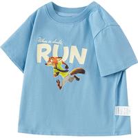巴拉巴拉男童短袖T恤卡通纯棉夏装【迪士尼IP】 冰蓝80902 90 cm