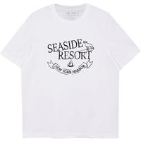 杰克·琼斯（JACK&JONES）男装短袖男百搭植绒字母印上衣纯棉圆领法斗狗短袖T恤男夏季衣服 A06 本白色 常规 A06 本白色 175/96A/M