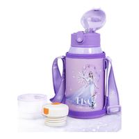 童果儿童保温杯小316不锈钢大容量草莓熊迪士尼爱莎吸管水杯米奇 双盖+杯套-迪士尼爱莎二 650ml