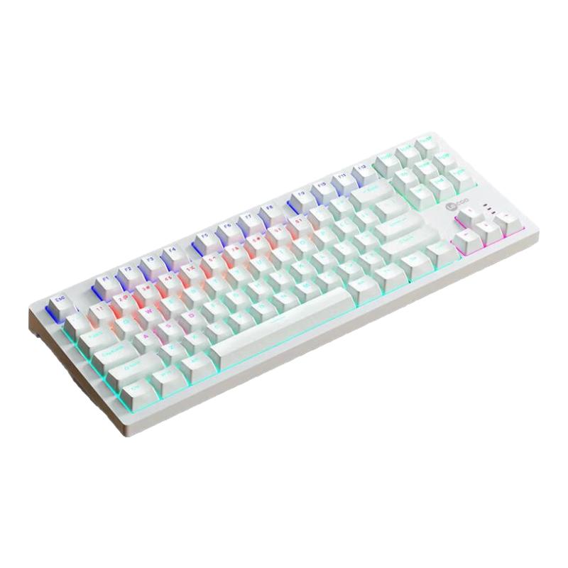 【联想】全键无冲+背光灯效青轴白色机械键盘RGB