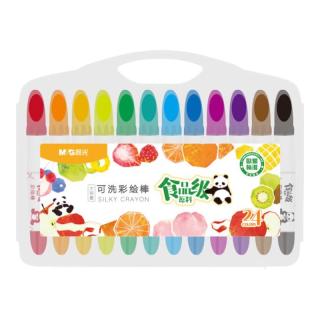 【超级】晨光(M&G)文具24色食品级水溶油画棒 可水洗彩绘棒 幼儿旋转出芯蜡笔炫彩棒AGMY3270开学