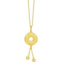 周生生黄金吊坠 足金回纹平安扣 男女款不含素链91007P计价4.1克