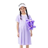 巴拉巴拉女童裙子儿童连衣裙夏装大童学院风百褶印花甜美洋气