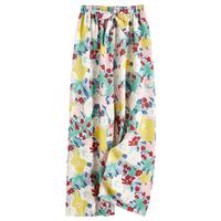 她池松紧腰休闲裤2025夏装女装度假风印花宽松款阔腿裤