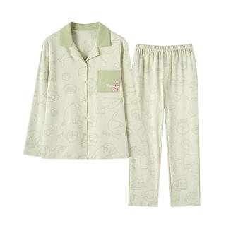 【100%纯棉 高级感】睡衣女春秋开衫可外穿女士家居服套装