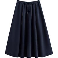 【通勤活力】25春藏青色压线轻运动半身裙女休闲百搭A字裙