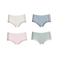都市丽人 COSMO LADY内衣内裤女纯色短裤4条装2K33AV 均码 粉末蓝/嫩肤/浅豆绿/银灰