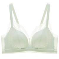 曼妮芬透气不闷洞洞杯内衣无钢圈超薄杯舒适文胸20812285 070绿色 38/85B