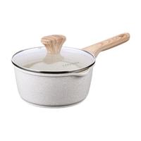 TAKSAT 德萨克 奶锅麦饭石不粘锅辅食锅小煮锅热牛奶蒸锅燃气电磁炉通用 （适合2-3人）奶锅带盖 18cm