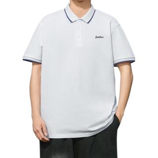 回力 短袖t恤男装夏季透气翻领polo衫速干冰丝运动休闲服上衣男白色L L （120-140斤）