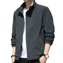 罗蒙 外套男士休闲商务夹克男春季百搭男装上衣服 深灰色 XL