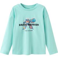 巴拉巴拉童装男童长袖T恤儿童上衣2025春装透气不闷汗机甲风纯棉时尚t 蓝色调00488 150