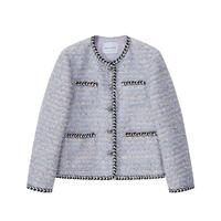 VEGA CHANG短外套女2025年春季含绵羊毛小香风高级时尚上衣 浪漫紫 M