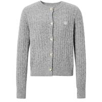 迪赛尼斯（DESIGNICE）2024冬季格雷系气质软糯开衫宽松圆领长袖彩点毛衣女 浅灰 M