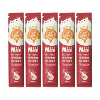 MASTI 猫咪零食益生元三文鱼虾鱼油猫条18g*101支湿粮肉条营养补水