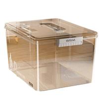 妙馨思透明收纳箱手提家用加厚衣服玩具零食书本大容量整理盒塑料储物筐