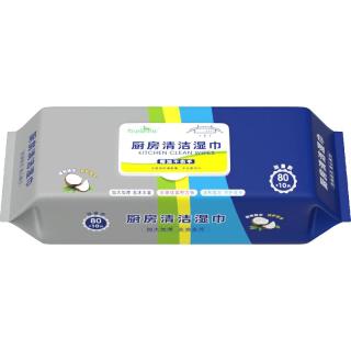 88VIP：雷帕姆 厨房清洁湿巾除油去油一次性抹布厨房湿巾纸加大加厚90抽
