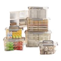 纳份爱塑料手提收纳箱透明收纳盒衣服玩具储物整理箱子家庭急救药品箱 小号透明手提箱【带提手带扣】