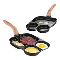 三四钢麦饭石煎蛋锅三合一平底不粘锅早餐锅煎蛋燃气灶用 36191 升级加深 燃气炉 23cm