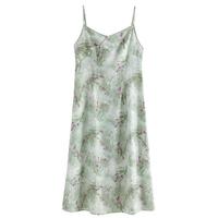 独束大码女装【双花色选】新中式斜襟碎花吊带连衣裙夏装国风裙子 紫绿兰花 XL (尺码:3)