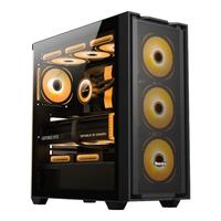 航嘉GX750C挑战者 钢化玻璃侧透台式电脑主机机箱游戏机箱（支持散热器限高165mm/360水冷/E-ATX主板） GX750C挑战者黑色 单机箱+ARGB风扇*6