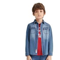 Levi's李维斯童装春秋款男童衬衫牛仔儿童经典水洗设计男女童衬衣长袖 复古宝石蓝 160 /80 【身高158-170cm】 160/80(XL)
