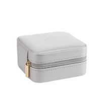 唯兰朵（VLANDO）2025首饰盒耳环耳钉戒指手饰品收纳盒小巧便携儿童 浅灰色珠光荔枝纹