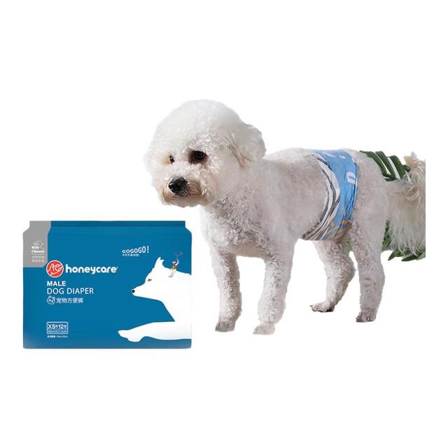 Honeycare 好命家 狗狗纸尿裤公狗尿不湿裤 S适用体重4-7kg/12片12包装 男宝款-S号12包装