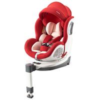 感恩西亚系列儿童座椅0-4-12岁汽车用婴儿宝宝360度旋转带支撑腿 侧翼-魅影红