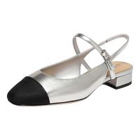 百丽小香风包头凉鞋女商场气质凉鞋BXK30BH4 银色 39