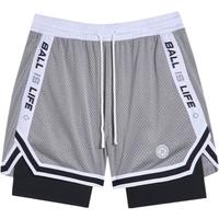 准者运动短裤男夏季时尚透气轻薄运动休闲针织五分裤宽松速干跑步 甲板灰 2XL 185