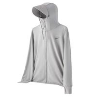 回力防晒衣男户外防紫外线钓鱼服超薄冰丝速干皮肤衣夹克外套男 浅灰 XL （125-140斤）可拆卸帽子