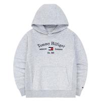 Tommy Hilfiger 汤米童装男女童连帽卫衣秋季儿童舒适休闲上衣 浅花灰 110 /52 【身高98-104cm】 110/52
