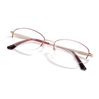 普莱斯(pulais)老花镜女 高清防蓝光看近老年人老光眼镜30016 350度 光金/酒红350度(70岁以上)