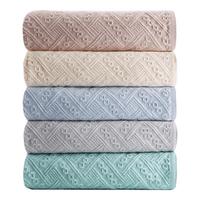 金号纯棉毛巾被 办公室居家盖毯全棉毛毯 单人空调被 蓝色 200*150cm 纯棉A类典雅款蓝色