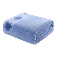 金号(KING SHORE)纯棉毛巾被 四季毛毯 全棉办公室居家盖毯 午休毯 蓝色 200*160cm 纯棉A类简约款蓝色