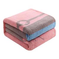 金号纯棉毛巾被 四季毛毯 全棉办公室居家盖毯 午休毯 棕色 200*160cm 纯棉A类简约款棕色