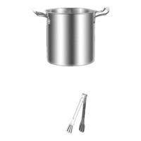 金汤银饺316不锈钢双耳炸锅直筒家用炸鸡炸薯条煮面泼油省油多功能小炸锅 双耳油炸锅+夹【304】 16.5cm 3L