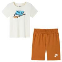 NIKE 耐克童装男童短袖T恤短裤2件套2025夏季儿童纯棉套装小婴童 镉黄 130 /64 【身高116-122cm】