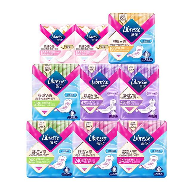 薇尔 卫生巾V感日夜护垫组合装106片