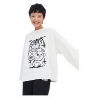 美特斯邦威套头卫衣女秋冬百搭时尚流浆图案长袖宽松休闲针织上衣