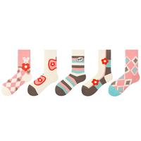 PRIMEET袜子男中筒袜透气日系春秋插画复古潮原创街头韩版女长棉袜