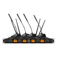 海康威视（HIKVISION）无线麦克风一拖二 主持会议培训演讲舞台演出U段可调频手持无线话筒户外家用鹅颈话筒领夹头戴耳麦 【KAM407-R】无线会议长杆麦克风-一拖四