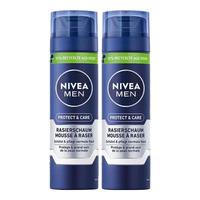 妮维雅剃须泡沫剃须膏剃须刀手动刮胡子泡沫粗硬胡软化胡须刮胡膏小瓶剃须啫喱 舒缓保湿刮胡泡沫200mlx2