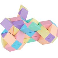 魔域文化魔方百变彩虹魔尺马卡龙24段72段儿童玩具镂空弹力魔尺 【72段】马卡龙（送30页魔尺书）